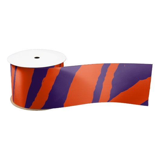 MVB Tiger Stripes Design - orange und Lila Satinband (Spule)
