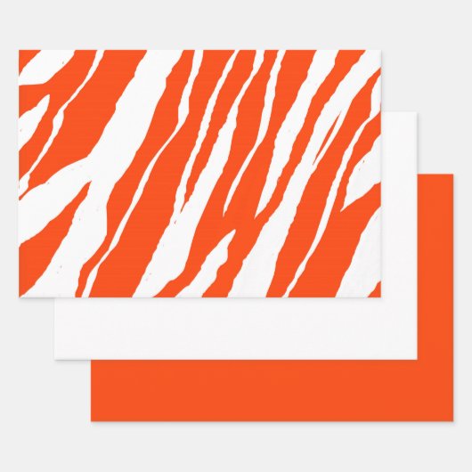 MVB Tiger Stripes Design - Orange & Weiß Geschenkpapier Set (Set)