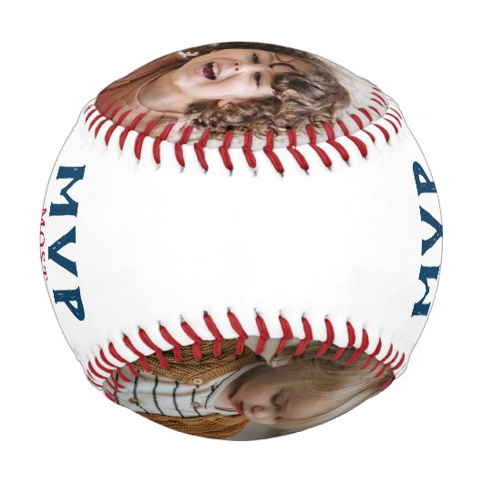 MVP am wertvollsten Papa Two Foto Custom Baseball (Rückseite)