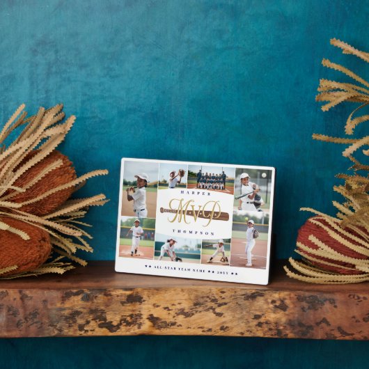 MVP Baseball Player Sports Photo Collage Keepsake Fotoplatte (Seite)