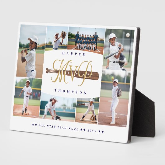 MVP Baseball Player Sports Photo Collage Keepsake Fotoplatte (Seite)