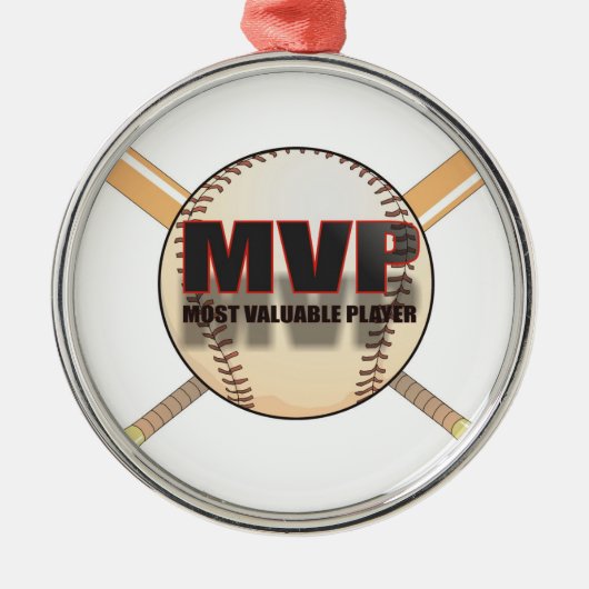 MVP-BASEBALL-VERZIERUNG SILBERNES ORNAMENT (Vorne)