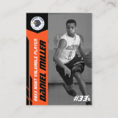 MVP Basketball Trading Card Orange Basketball Card Telefonnummerkarte (Vorderseite)