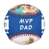 MVP Best Ever Vater Personalisierte Foto Blau Baseball (Rückseite)