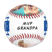 MVP Best je Opa Personalisierte Fotos Baseball (Rückseite)