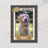 MVP Custom Pet Trading Cards Fun Dog Trading Card Telefonnummerkarte (Vorderseite)