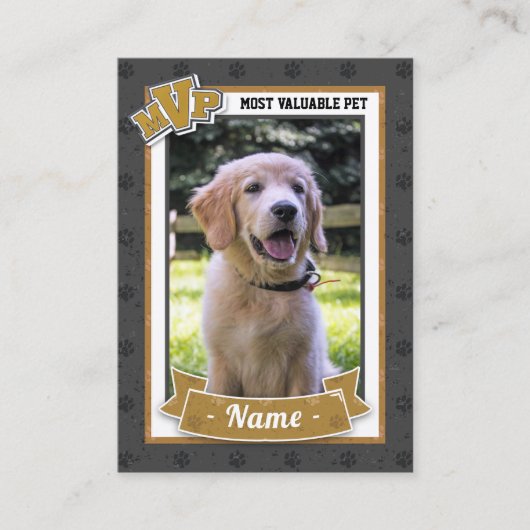 MVP Custom Pet Trading Cards Fun Dog Trading Card Telefonnummerkarte (Vorderseite)