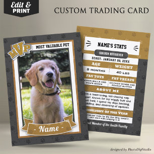 MVP Custom Pet Trading Cards Fun Dog Trading Card Telefonnummerkarte
