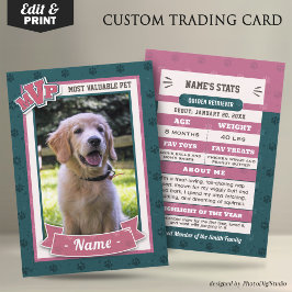 MVP Custom Pet Trading Cards Fun Dog Trading Card Telefonnummerkarte