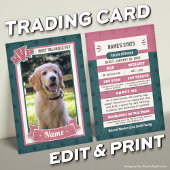 MVP Custom Pet Trading Cards Fun Dog Trading Card Telefonnummerkarte