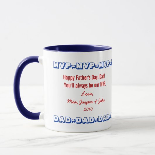 MVP DAD personalized Father's Day mug Tasse (Links)