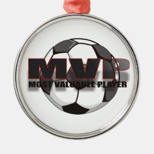 MVP-FUSSBALL-VERZIERUNG SILBERNES ORNAMENT