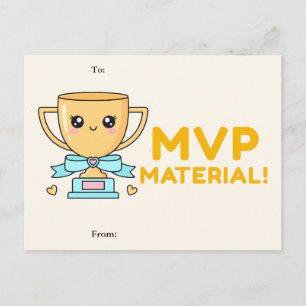 MVP Material! Süße Trophäe Klassenzimmer Valentins Feiertagspostkarte