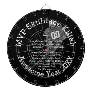 MVP Name oder Nickname, Nummer und Teamnamen Dartscheibe