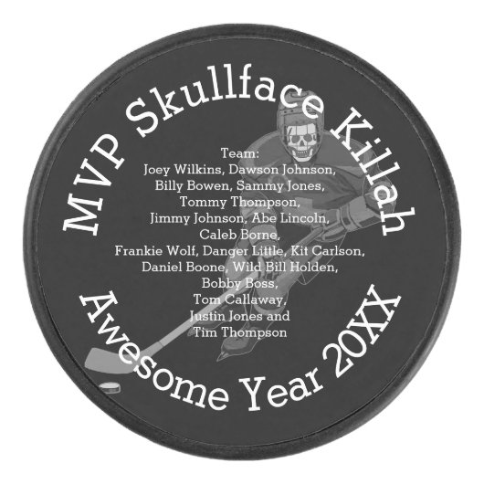 MVP Personalisieren mit Name oder Nickname und Tea Eishockey Puck (Vorderseite)