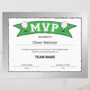 MVP Player - MVP Zertifikate - Golf Zertifikate