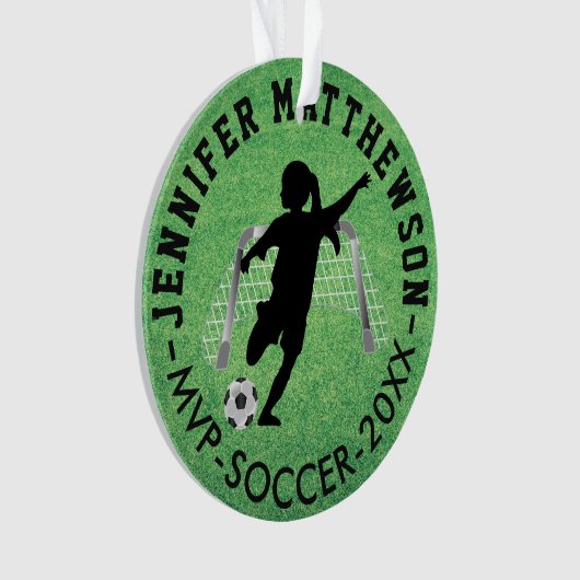 MVP Soccer ⚽ Player - Mädchen Ornament (Vorderseite)