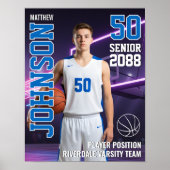 MVP Spielerporträt Senior Basketball Foto Sport Poster (Vorne)