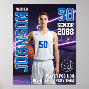 MVP Spielerporträt Senior Basketball Foto Sport Poster