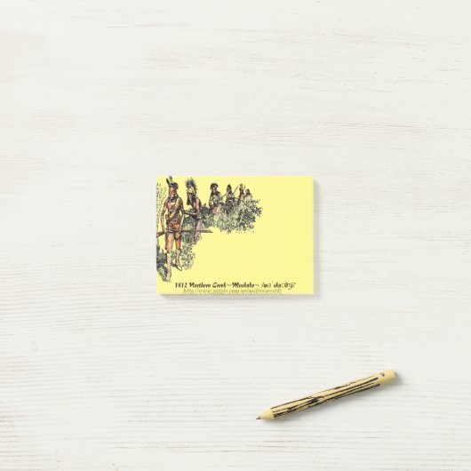 "Mvskoke Krieger 1812 " Post-it Klebezettel (Auf Schreibtisch)