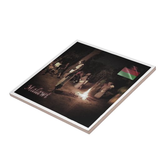 MW003 MALAWI, Folkloristischer Tanz, Afrika, Fliese (Seite)