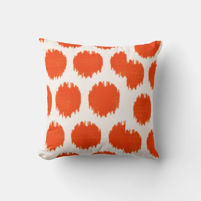 MW Ikat Dots, Orange Sq Kissen (Vorderseite)