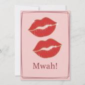 Mwah Red Lips Valentinstag Karte (Vorderseite)