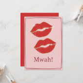 Mwah Red Lips Valentinstag Karte (Vorderseite/Rückseite Beispiel)