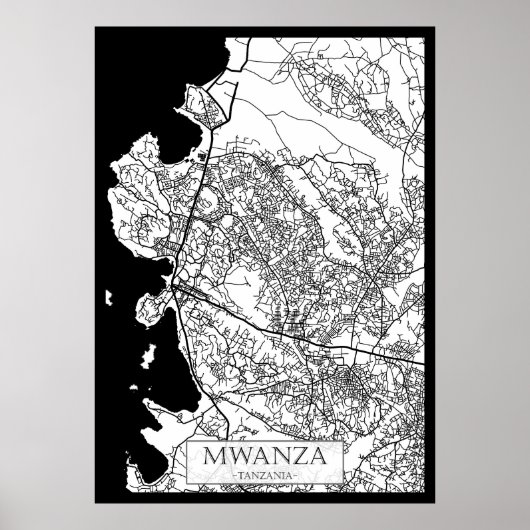 Mwanza Tanzania City Map Poster (Vorne)