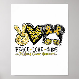 Mwpp Leopard Frieden Liebe Heilung Kinderkrebsbewu Poster