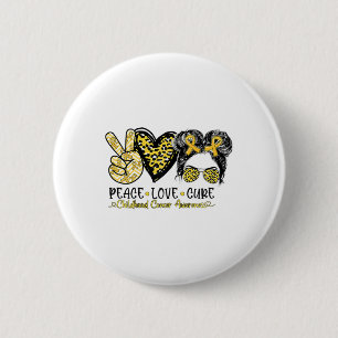 Mwpp Leopard Frieden Liebe Heilung Kindheit Krebs  Button