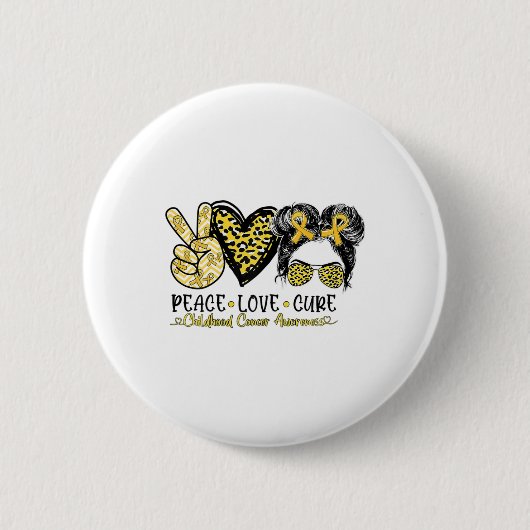 Mwpp Leopard Frieden Liebe Heilung Kindheit Krebs Button (Vorderseite)