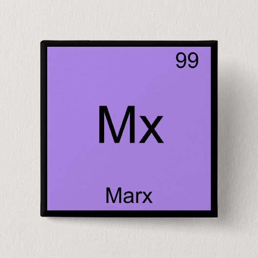 Mx - Marx Funny Element Chemistry Symbol T - Shirt Button (Vorderseite)
