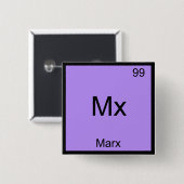 Mx - Marx Lustiges Element Chemie Symbol T-Shirt Button (Vorne & Hinten)