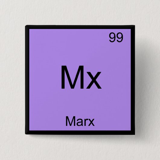 Mx - Marx Lustiges Element Chemie Symbol T-Shirt Button (Vorderseite)