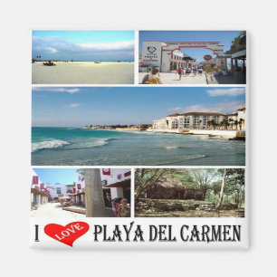 MX - Mexico Playa del Carmen I Liebe Collage Mosai Magnet