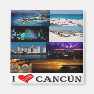MX - Mexiko - Cancun - I Liebe - Collage Magnet
