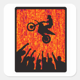 MX RED FLARES QUADRATISCHER AUFKLEBER