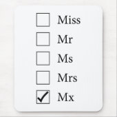Mx Titel (fünf Optionen) Mousepad (Vorne)