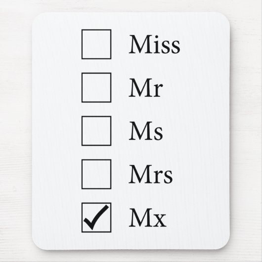 Mx Titel (fünf Optionen) Mousepad (Vorne)