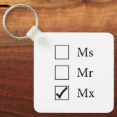 Mx Title (Drei Optionen) Schlüsselanhänger (Vorderseite)