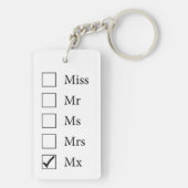 Mx Title (Five Options)-Schlüsselanhänger Schlüsselanhänger (Rückseite)