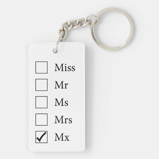 Mx Title (Five Options)-Schlüsselanhänger Schlüsselanhänger (Rückseite)