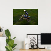 MXmotocross-Rennläufer, der große Luft erhält Poster (Heimbüro)