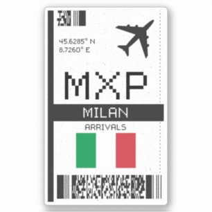 MXP Mailand Boarding Pass - Italien Reisen Aufkleber
