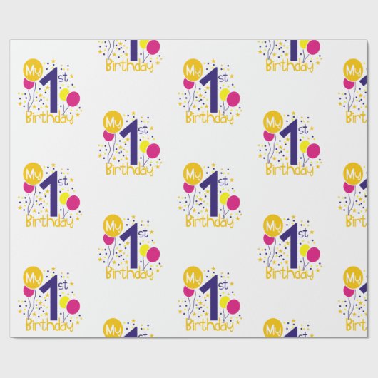 My 1st Birthday  Geschenkpapier (Flach)