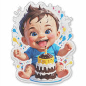 My 1st Cake Smash – Sweet Mess, Big Smiles Aufkleber (Vorderseite)