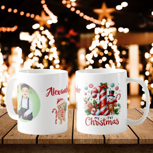 My 1st Christmas Candy Cane Photo Kaffeetasse