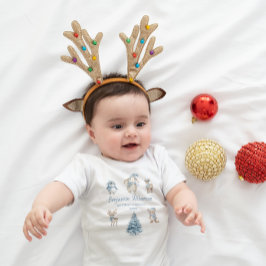 My 1st Christmas Custom Baby Girl Woodland Baby Strampler