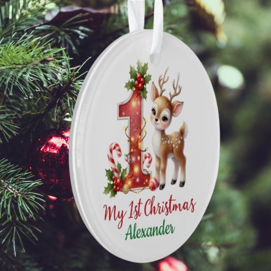 My 1st Christmas Little Reideer Photo Ornament